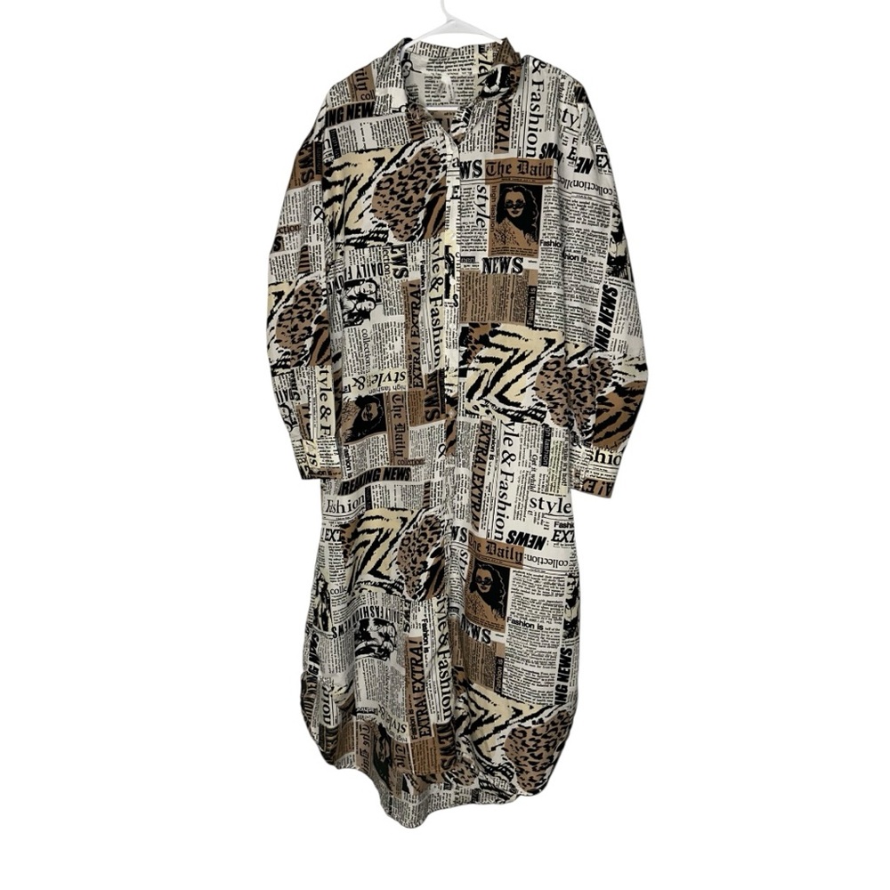 Live 4 Truth Black and Brown Print Long Sleeve Dress